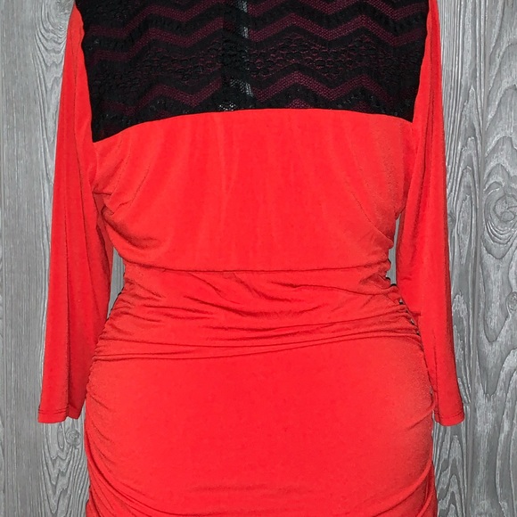 NWOT Torrid Shirred Lace Inset Surplice Top - Picture 2 of 6